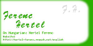 ferenc hertel business card